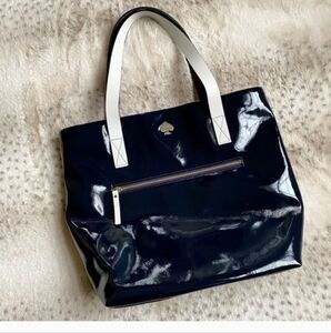 Kate Spade Blue/White Patent Leather Shoulder Bag